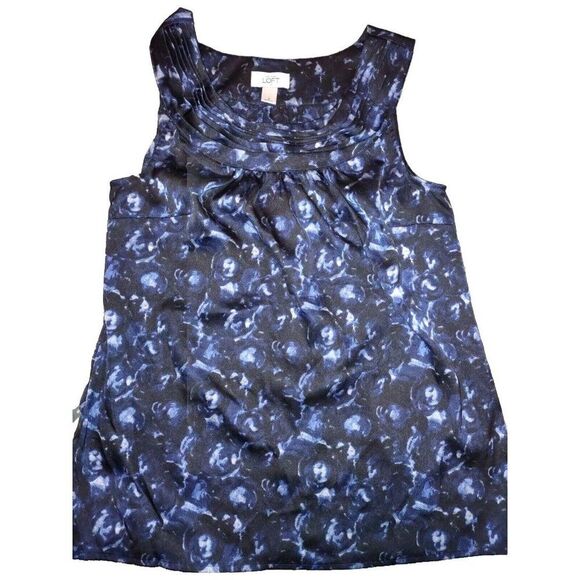 LOFT Tops - 5/$25 EUC LOFT Sleeveless Floral Pullover Blouse Tank Top Size Small Blues